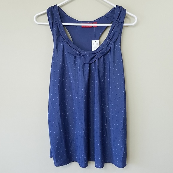 Elle Tops - $$$ NWT Elle Racerback Polka Dot Mixed Media Tank
